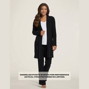 Barefoot Dreams M Black Cardigan | CozyChic Ultra Lite, Duster, Drawstring